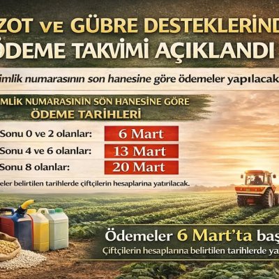 Mazot ve Gübre Desteklerinde Ödeme Takvimi Açıklandı